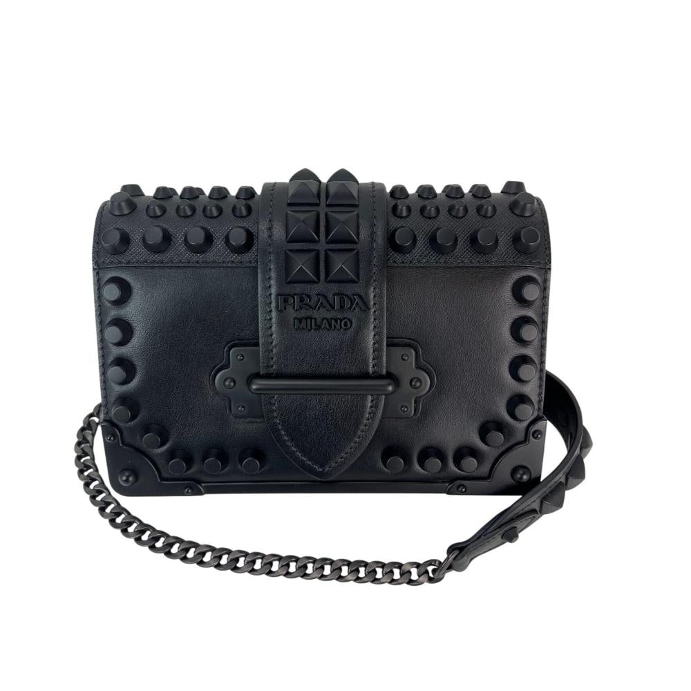Black Leather Prada Clutch