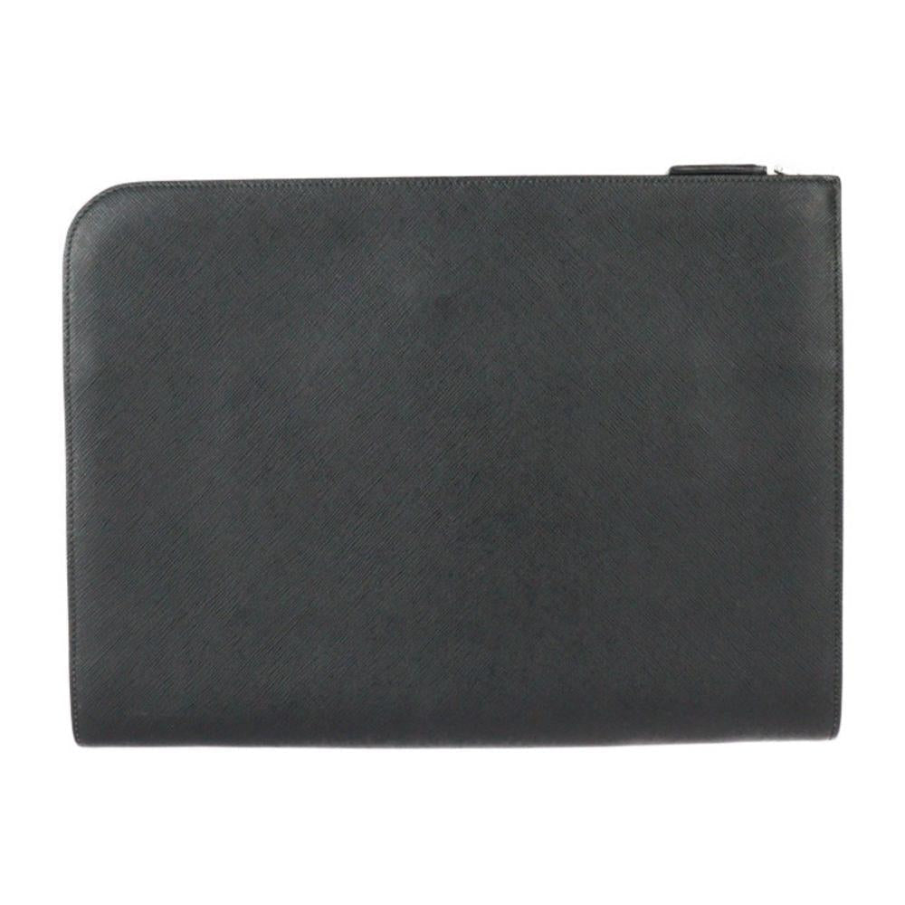 Black Leather Prada Clutch