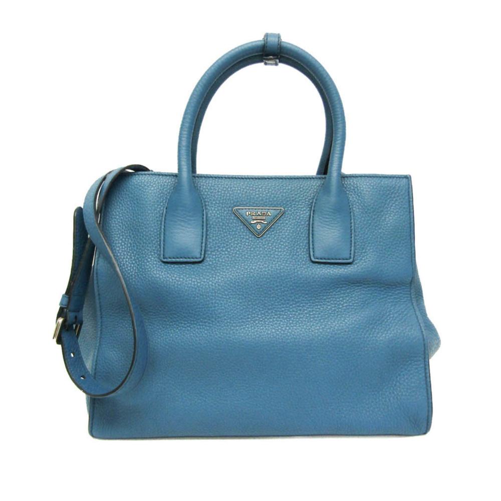 Blue Fabric Prada Handbag