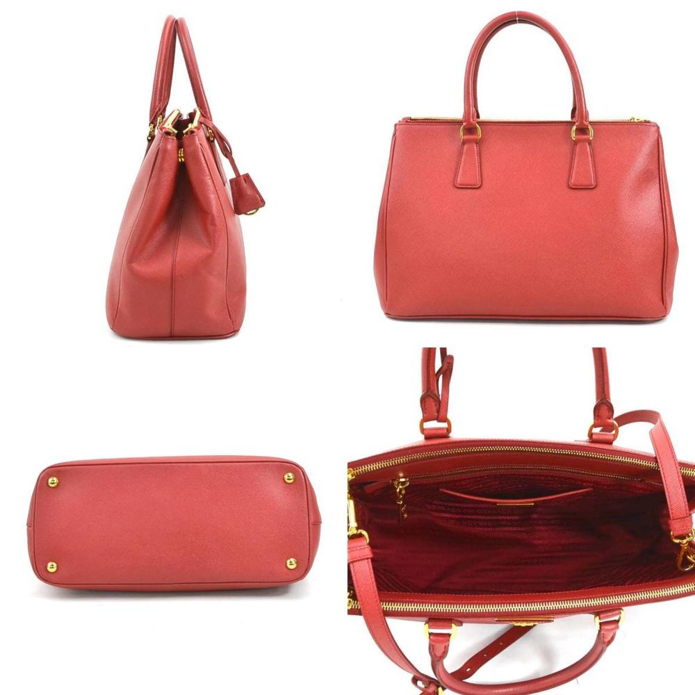 Red Fabric Prada Handbag