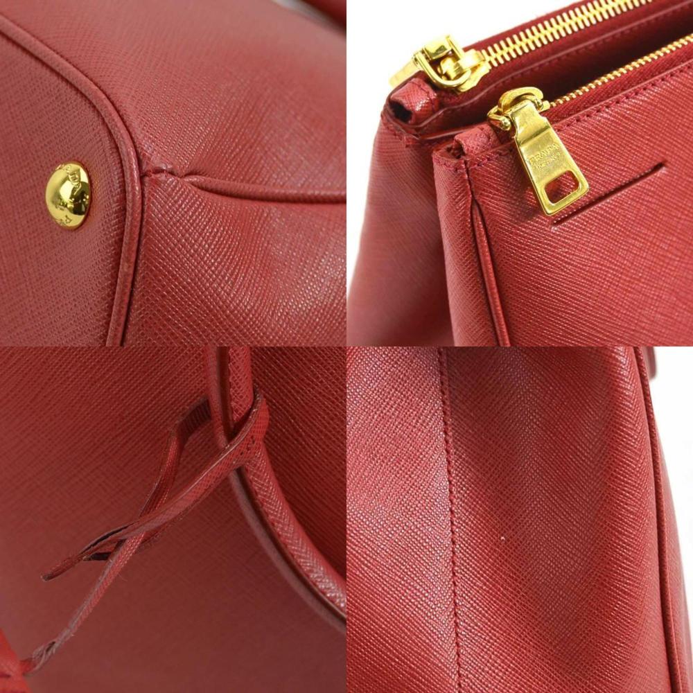 Red Fabric Prada Handbag