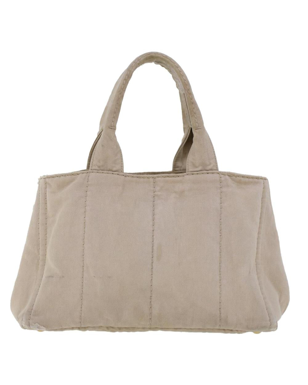 White Canvas Prada Handbag