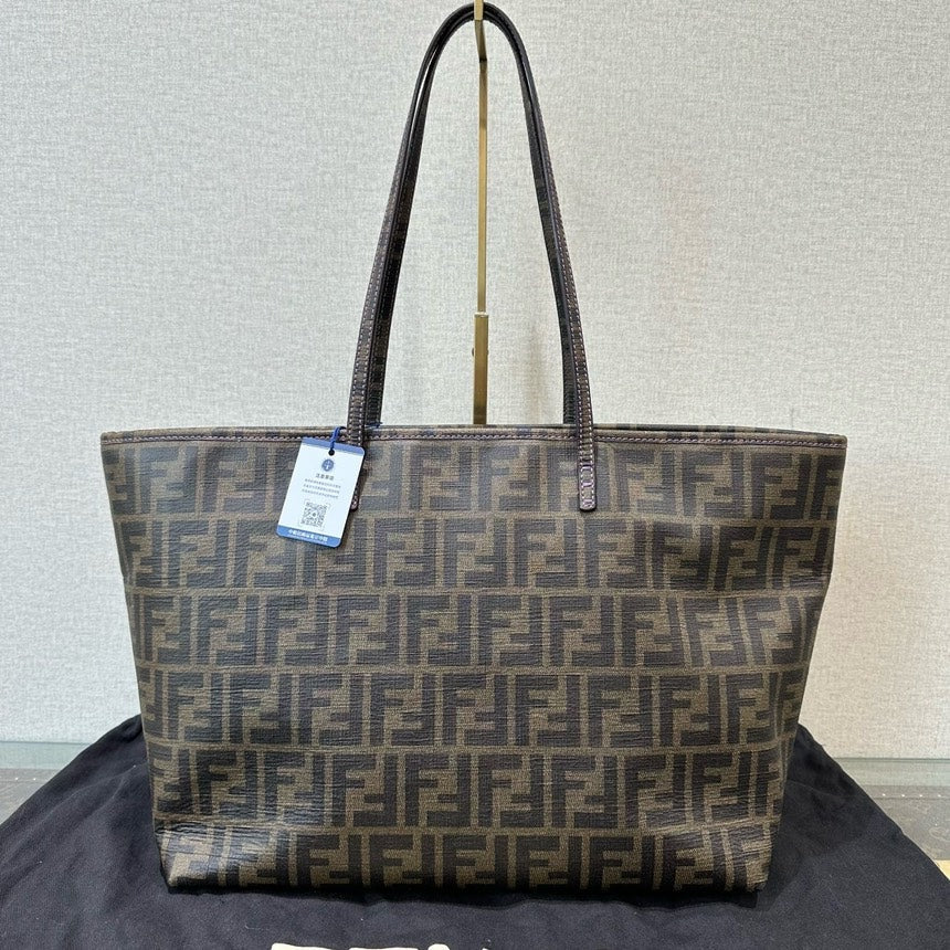 Fendi Zucca Brown Canvas Tote Bag Large