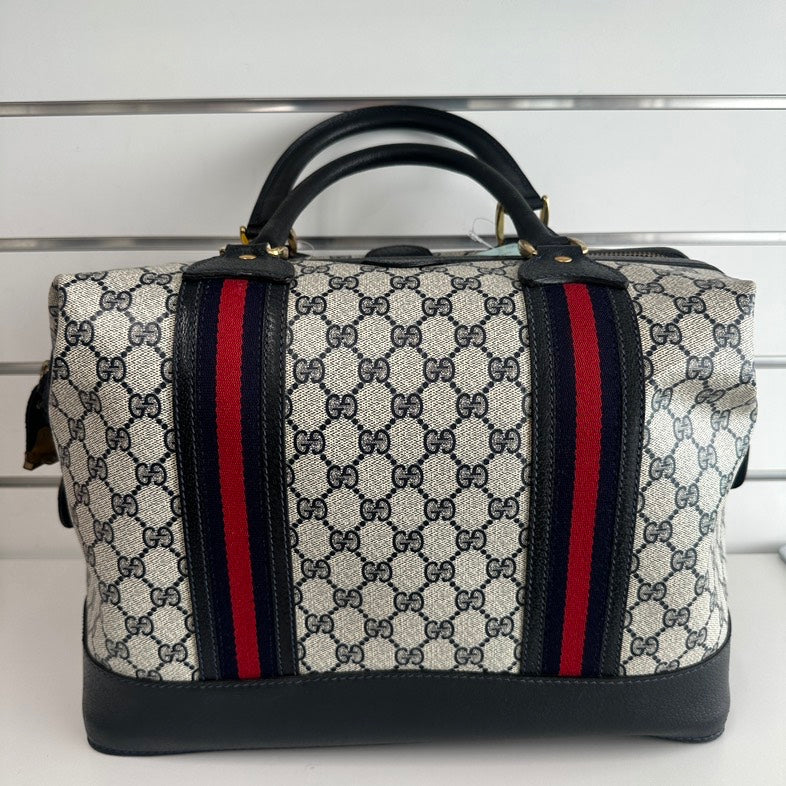 Gucci Duffle Bag 1902 in Beige Canvas - Vintage Designer Handbag