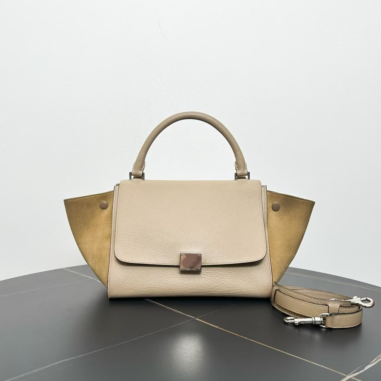Celine Beige Trapeze Tote Bag - Designer Handbag