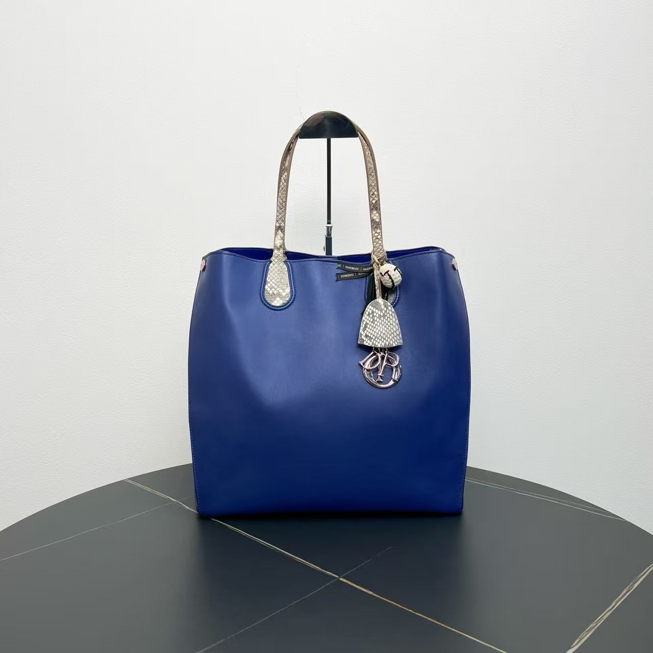 Dior Blue Leather Tote Bag - Designer Handbag