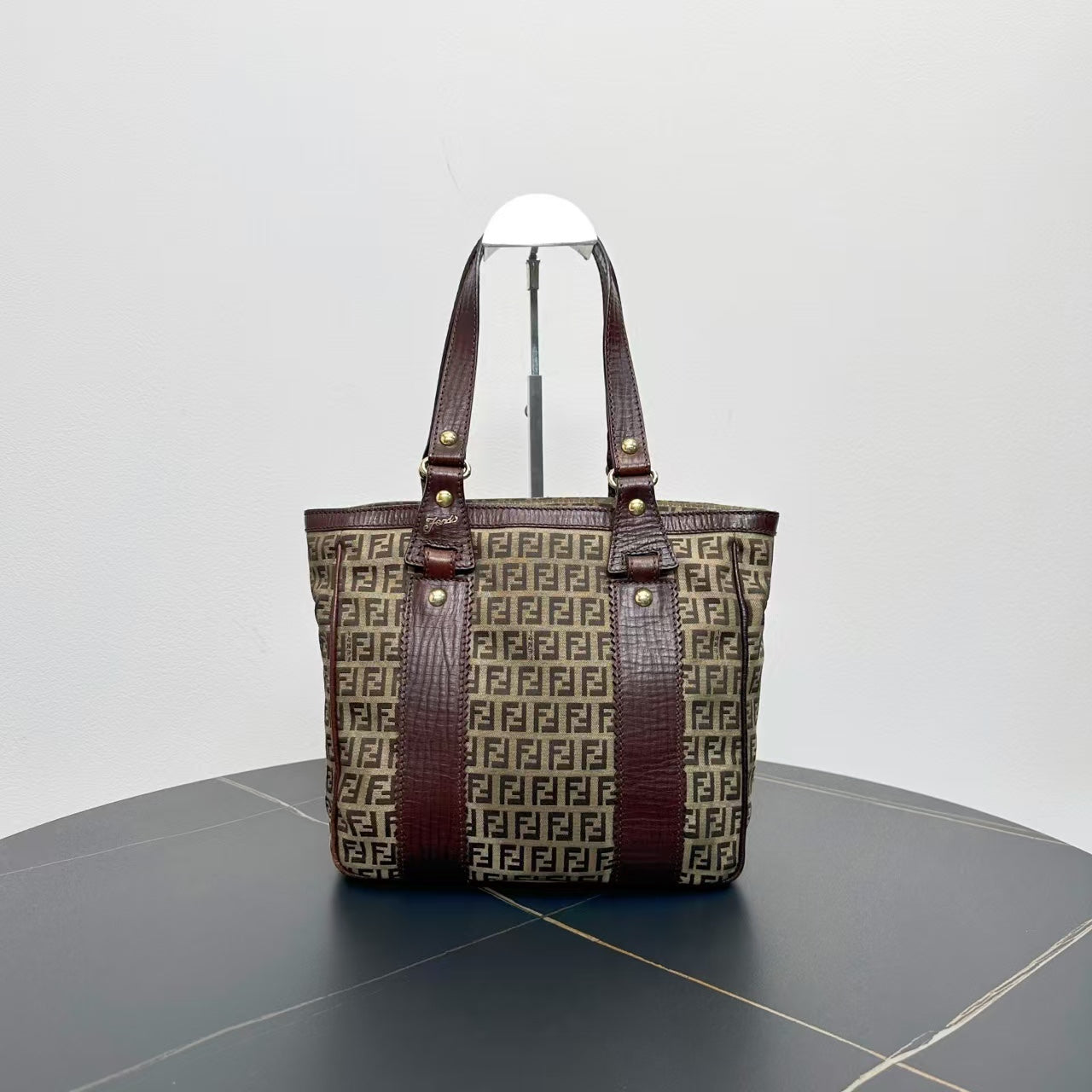 Fendi Vintage Zucca Canvas Brown Tote Bag