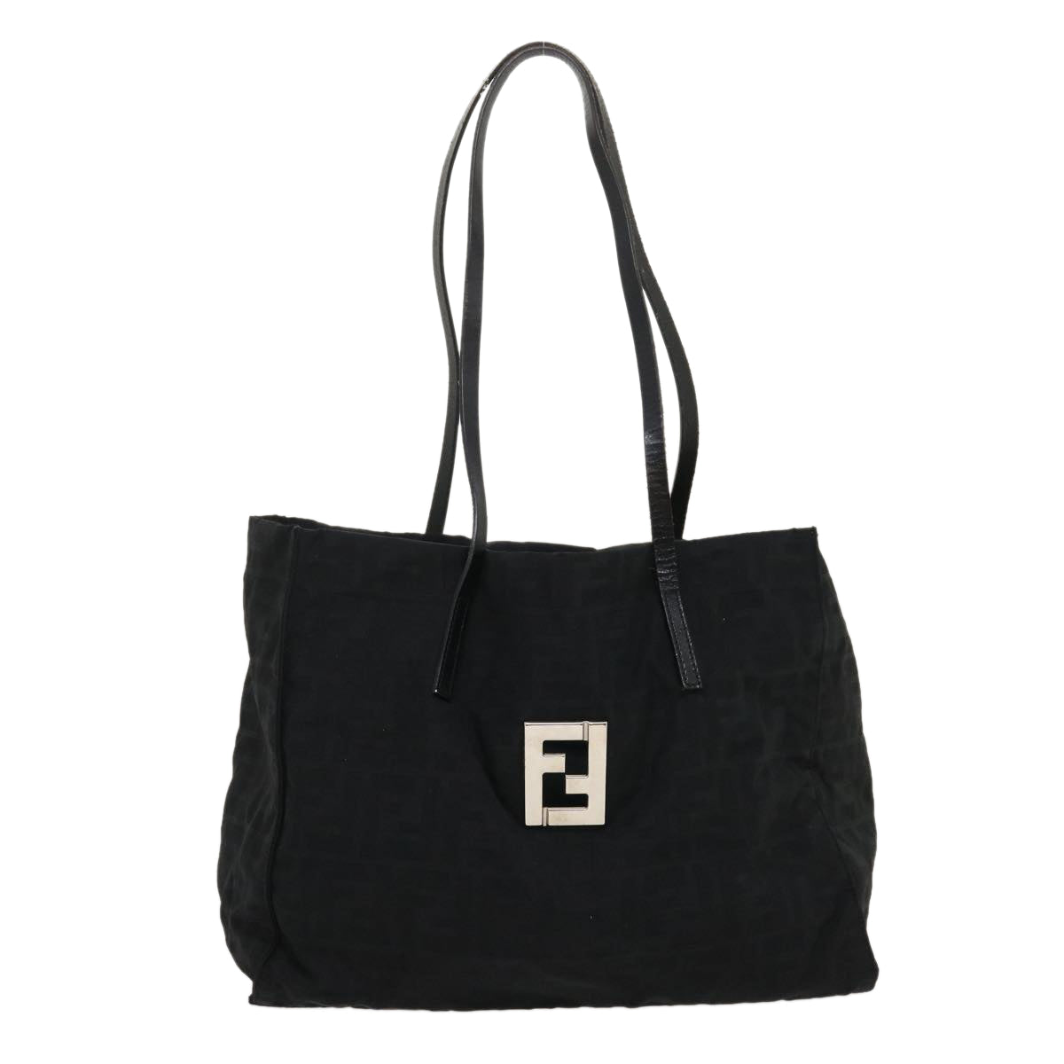 FENDI Zucca Canvas Tote Bag Nylon Blackrd2078