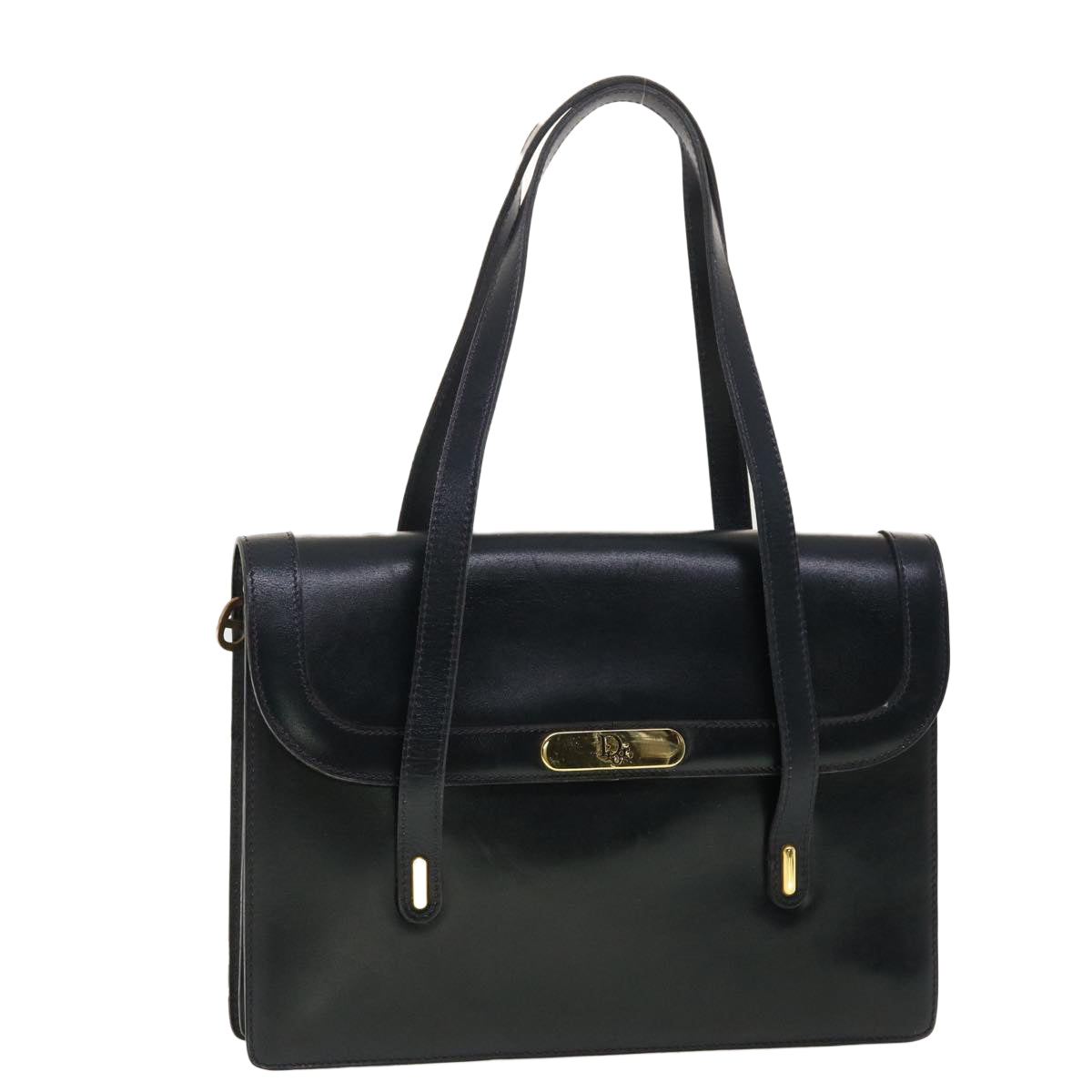CHRISTIAN DIOR Shoulder Bag Leather Navy rd4751