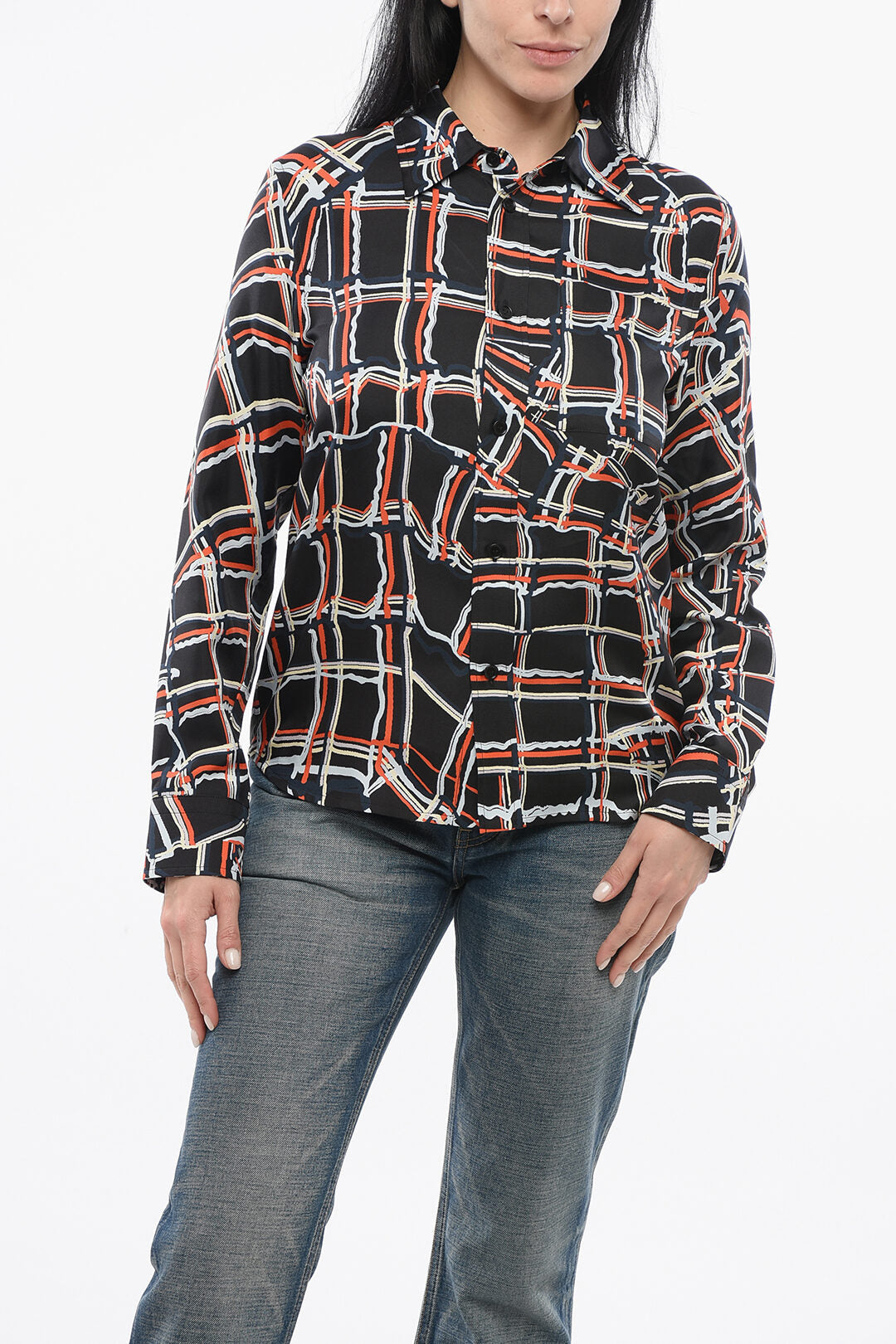 Bottega Veneta Silk Checkered Shirt