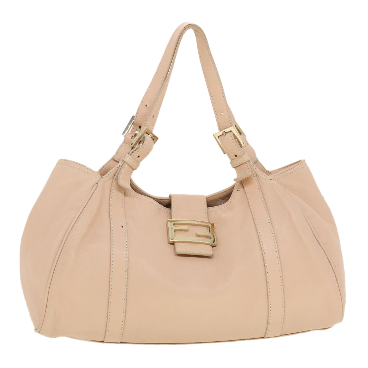 FENDI Buckle Tote Bag Leather Pink tb663