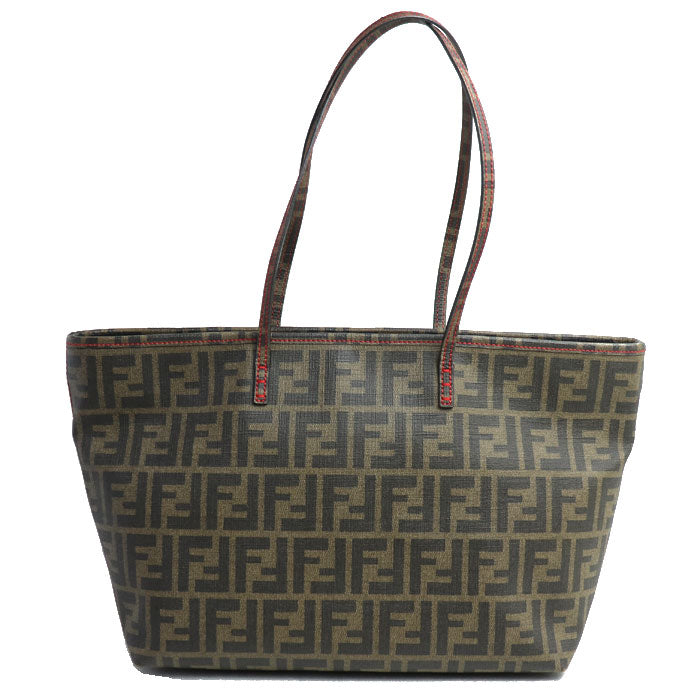 Fendi Zucca Pattern Handbag Brown Red