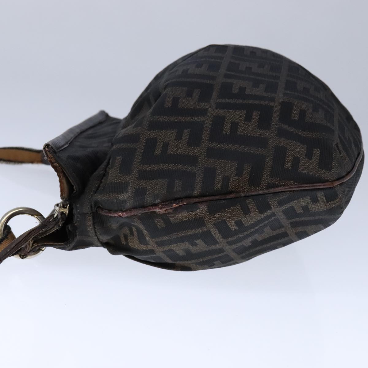 FENDI Zucca Canvas Shoulder Bag Brown Blackti2513