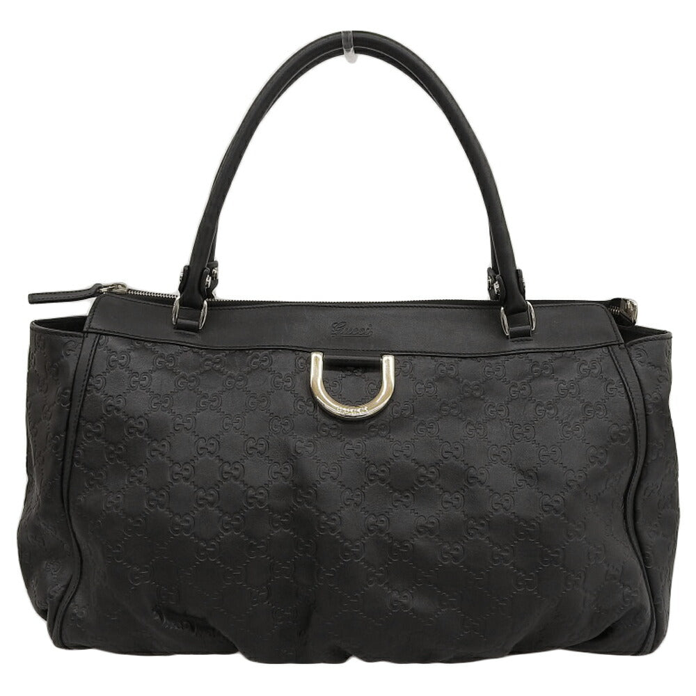 Gucci Leather Boston Handbag Black