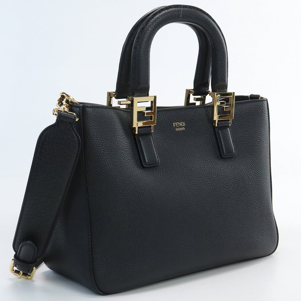 FENDI 8BH367 FF tote small bag Tote Bag leather black Women