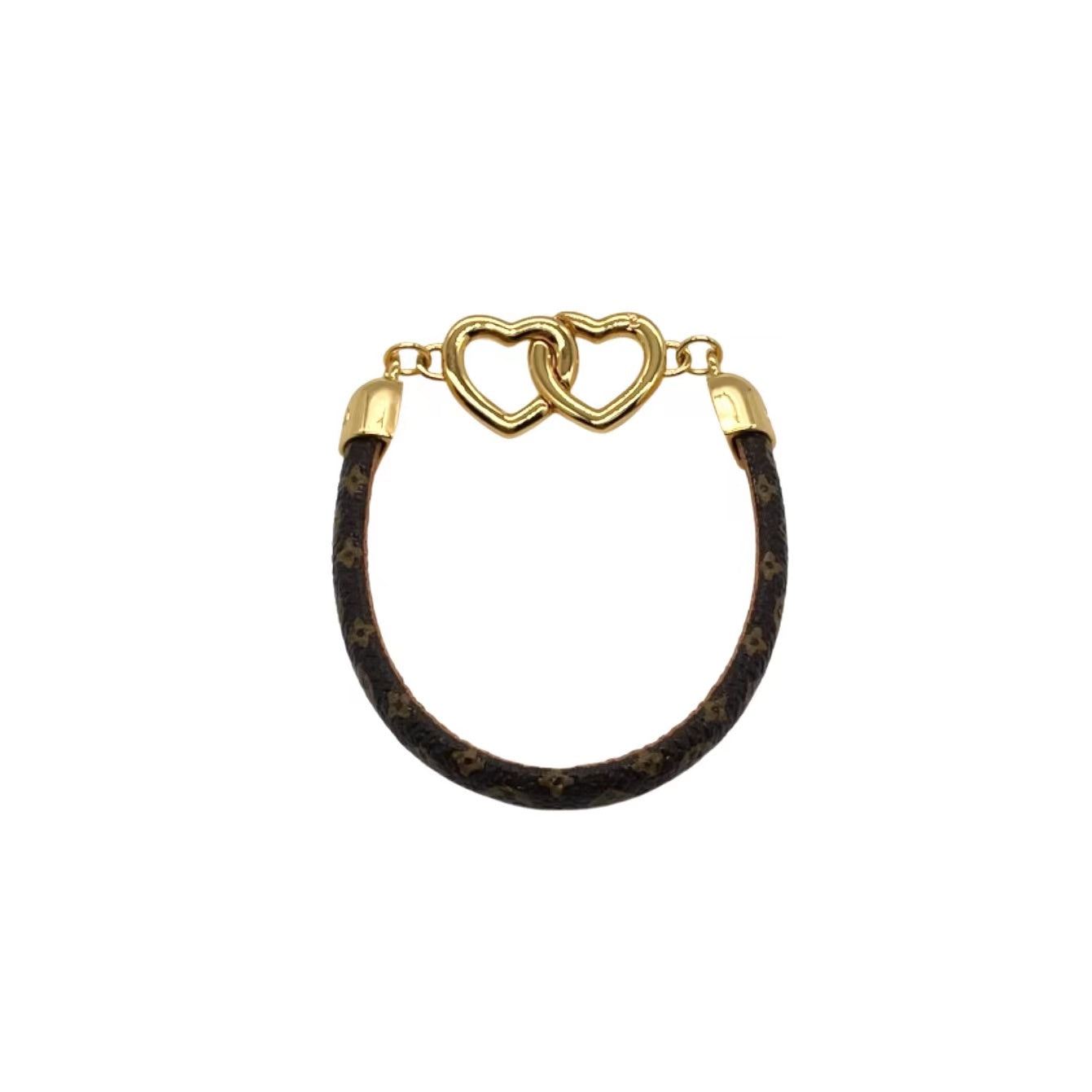 Louis Vuitton DOUBLE LOVE LEATHER GOLD BRACELET