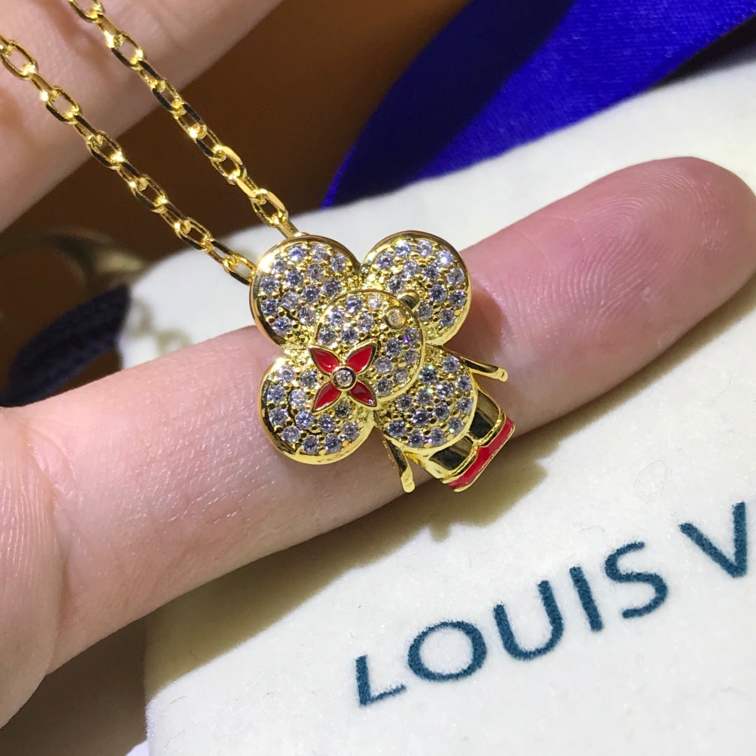Louis Vuitton VIVIENNE RED BASIC PENDANT DIAMONDS NECKLACE