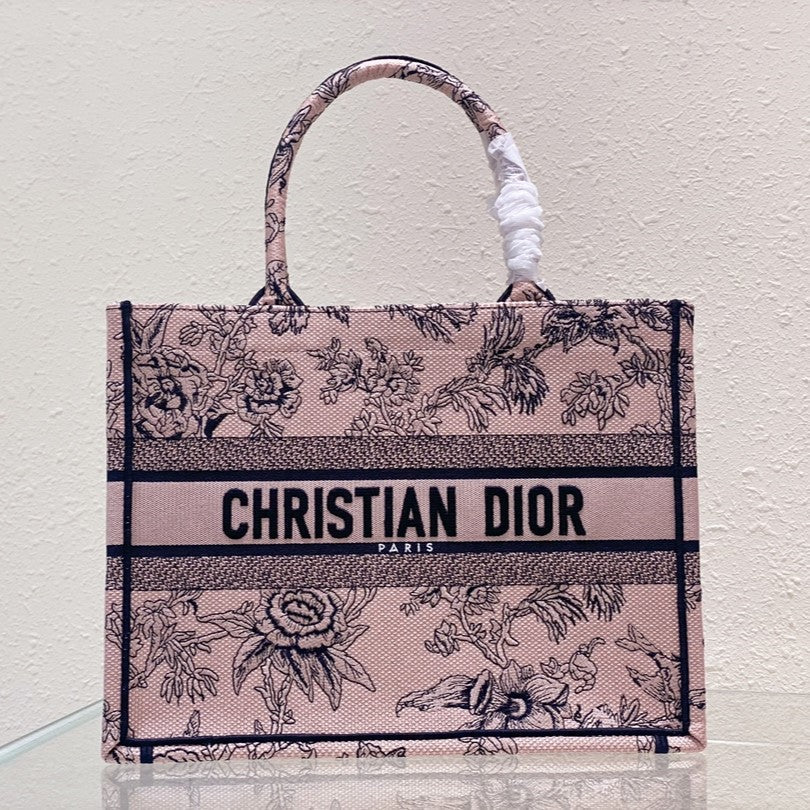 DIOR Medium Book Tote 36cm Jardin Botanique Pink