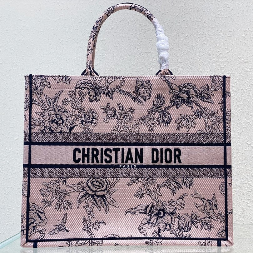 DIOR Large Book Tote 42cm Jardin Botanique Pink