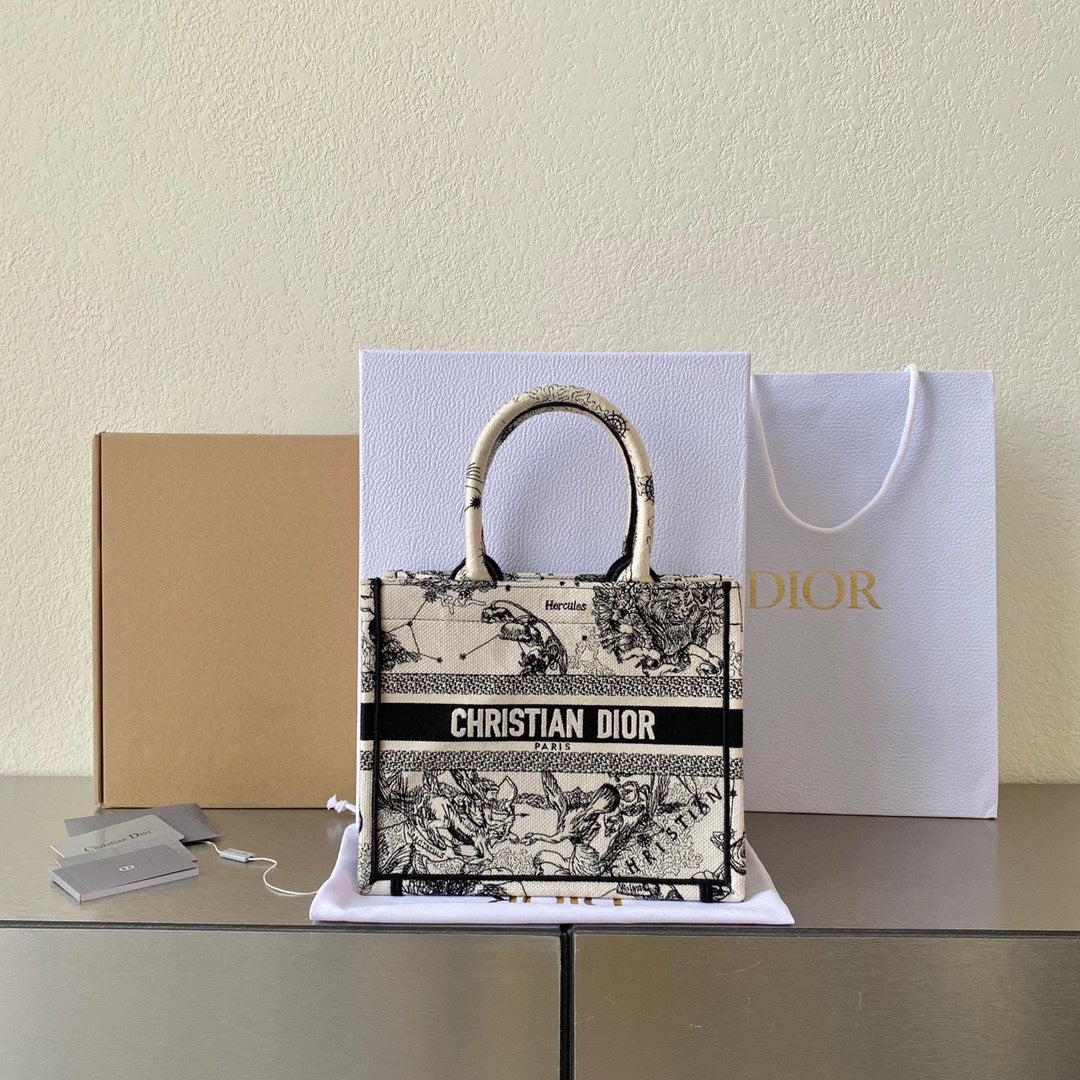 DIOR Small Book Tote 26.5cm Hercules White