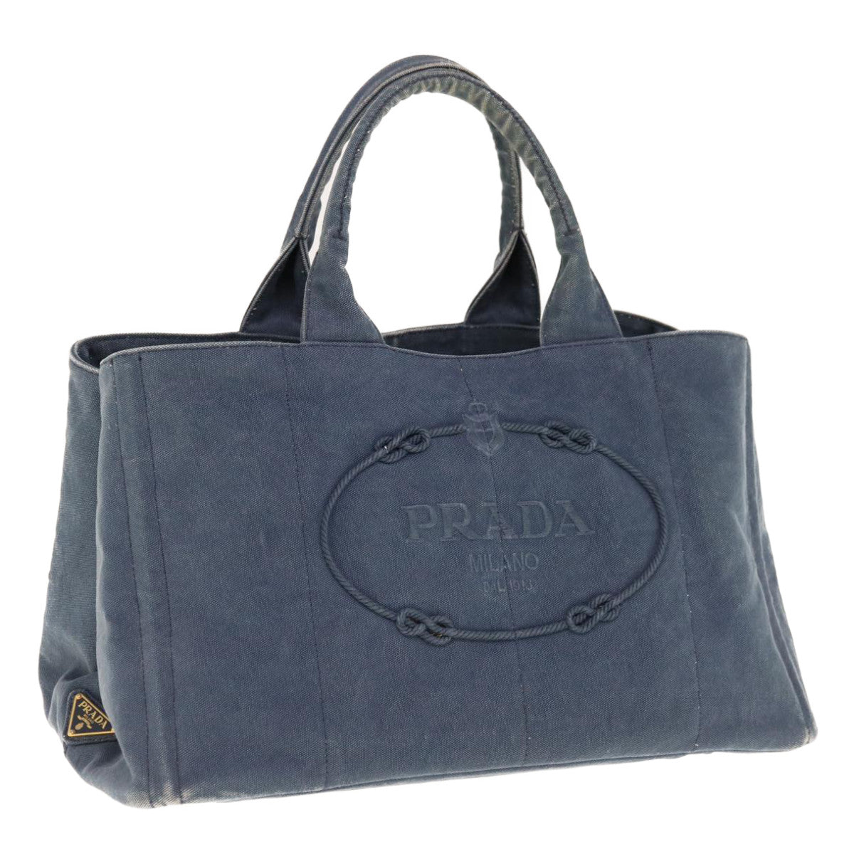 PRADA Canapa GM Tote Bag Canvas Navy yk10287