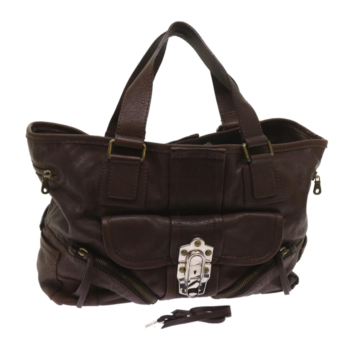 Chloe Tote Bag Leather Brown yk10524