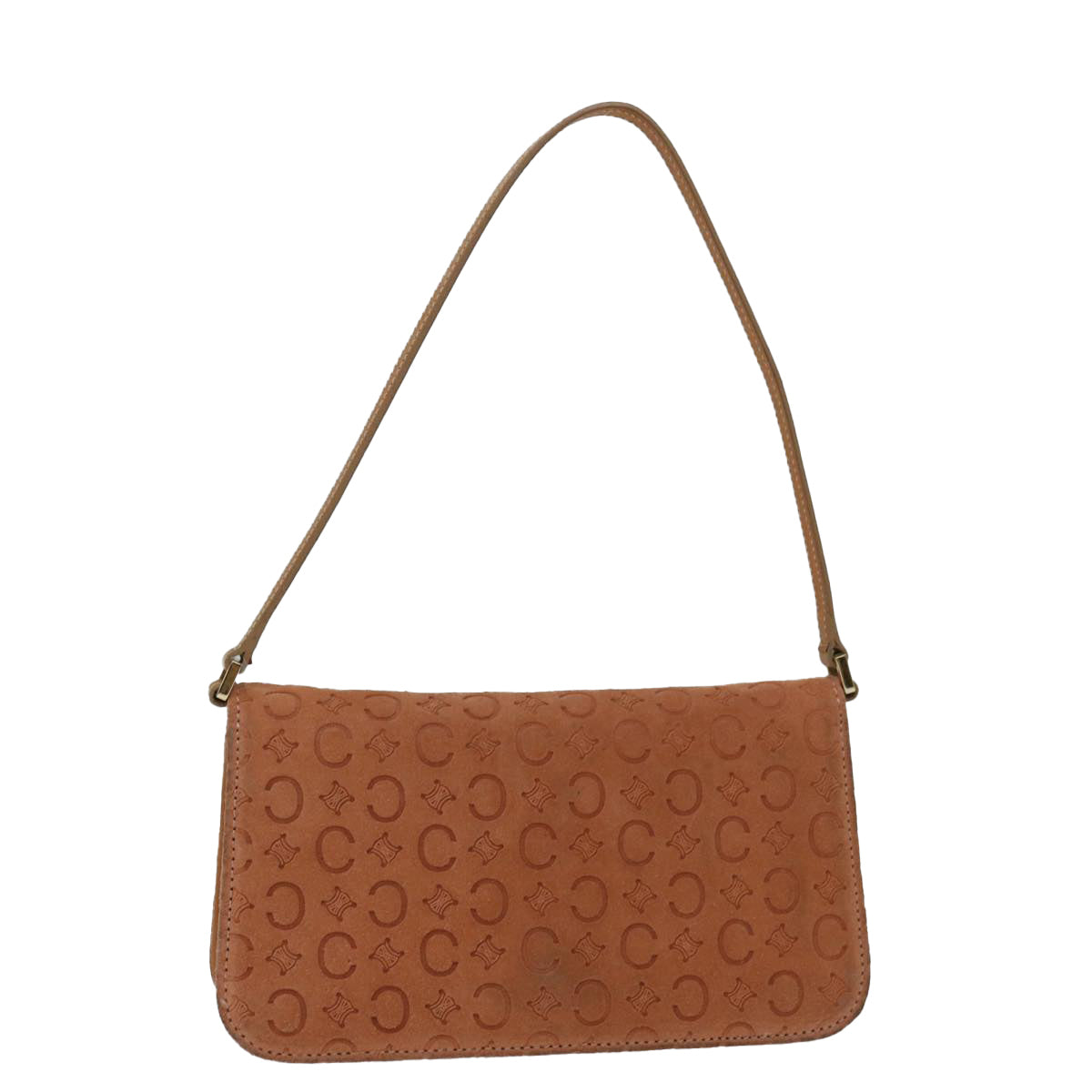 CELINE C Macadam Canvas Shoulder Bag Orange 11322
