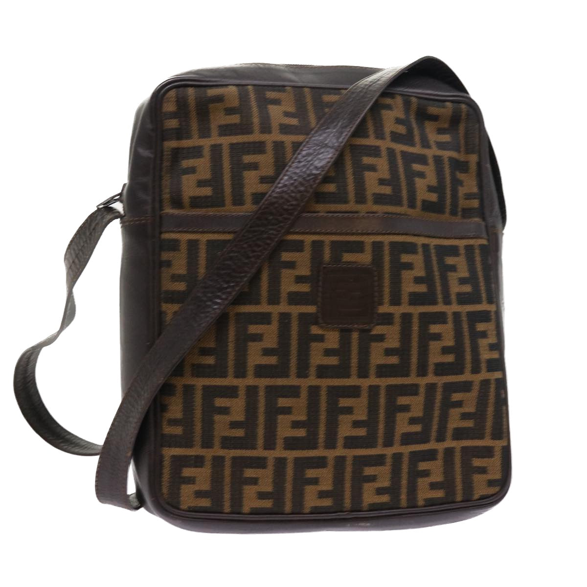 FENDI Zucca Canvas Shoulder Bag Vintage Brownyk8520