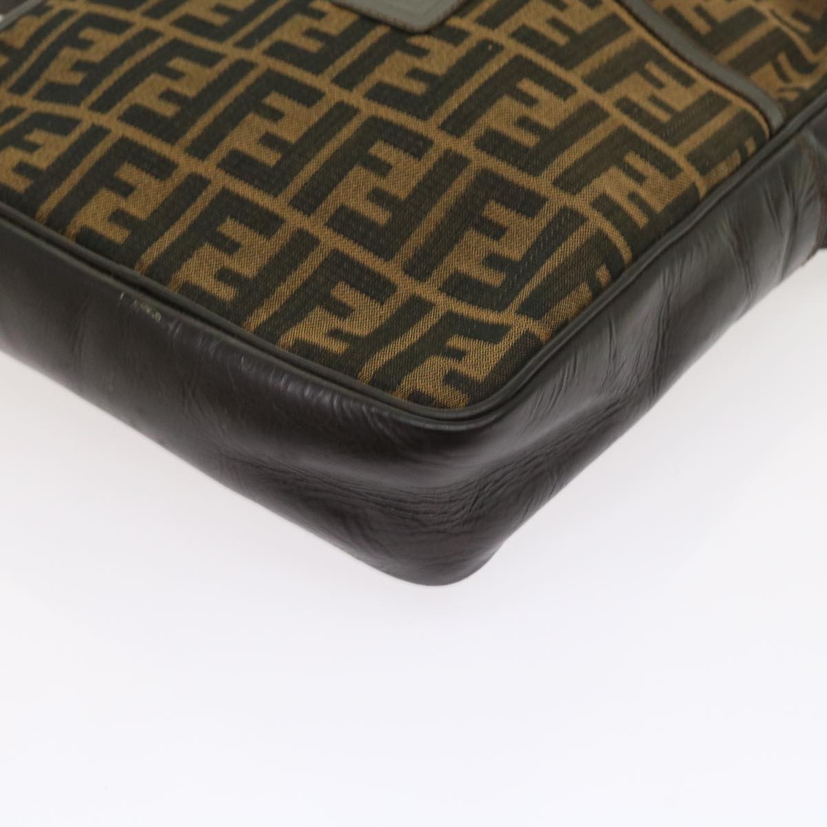 FENDI Zucca Canvas Shoulder Bag Vintage Brownyk8520