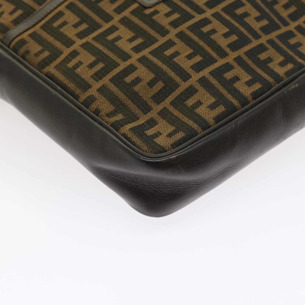 FENDI Zucca Canvas Shoulder Bag Vintage Brownyk8520