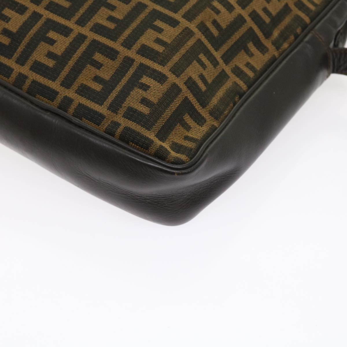 FENDI Zucca Canvas Shoulder Bag Vintage Brownyk8520