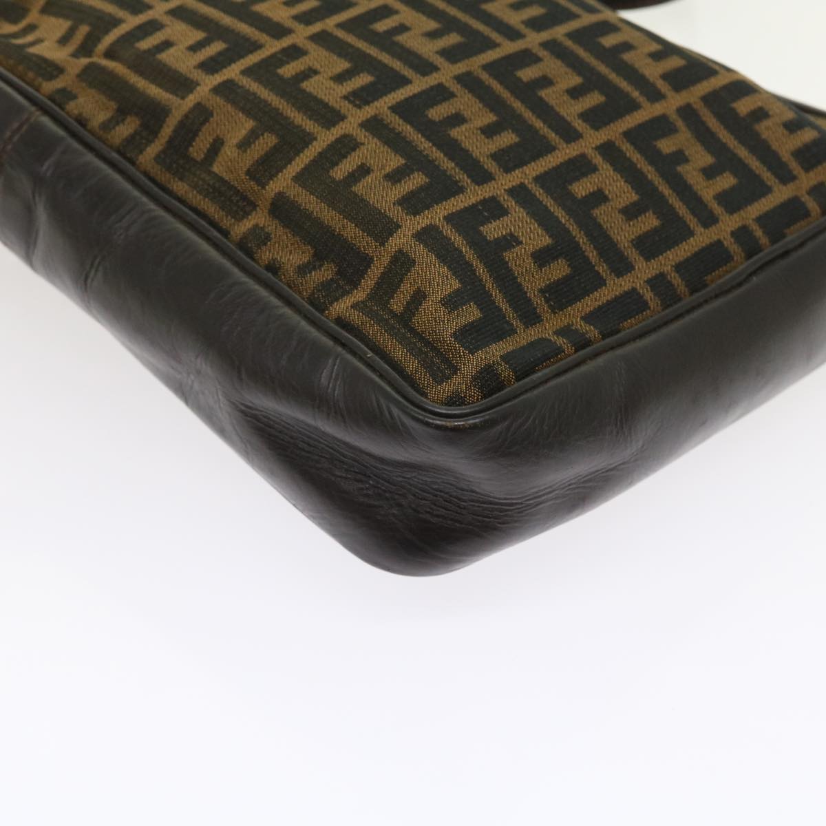 FENDI Zucca Canvas Shoulder Bag Vintage Brownyk8520