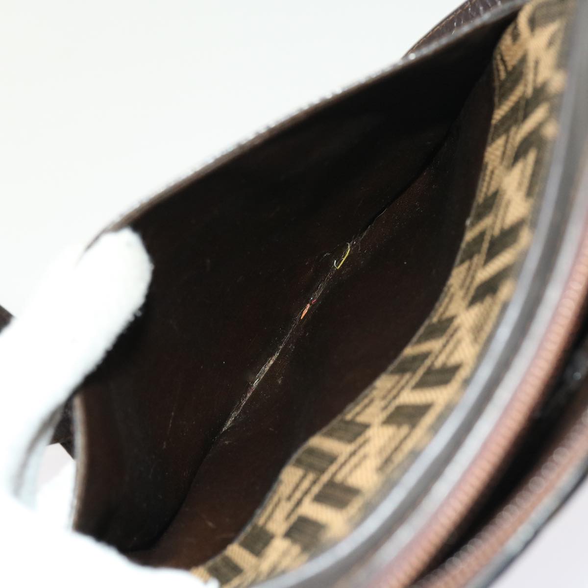 FENDI Zucca Canvas Shoulder Bag Vintage Brownyk8520