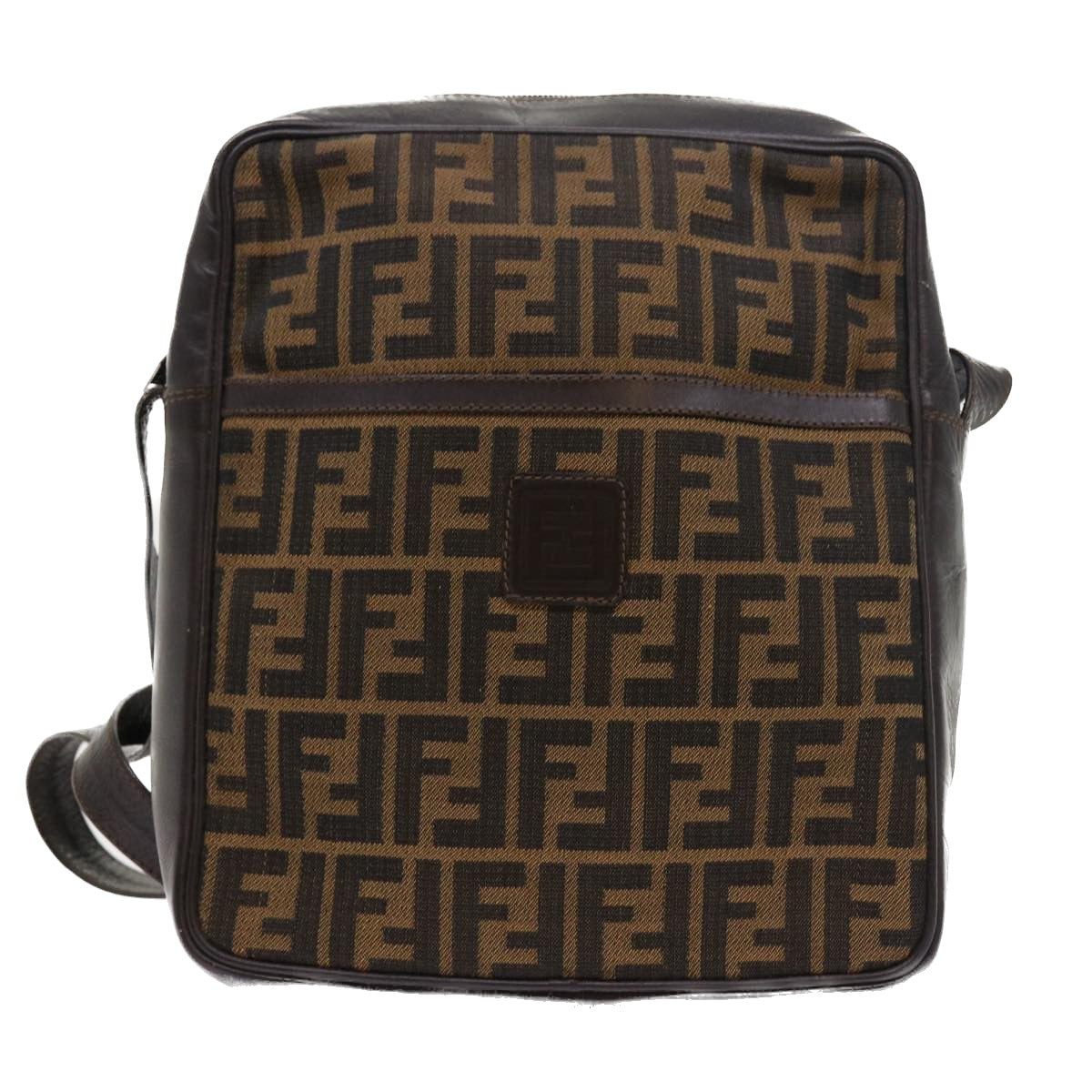 FENDI Zucca Canvas Shoulder Bag Vintage Brownyk8520