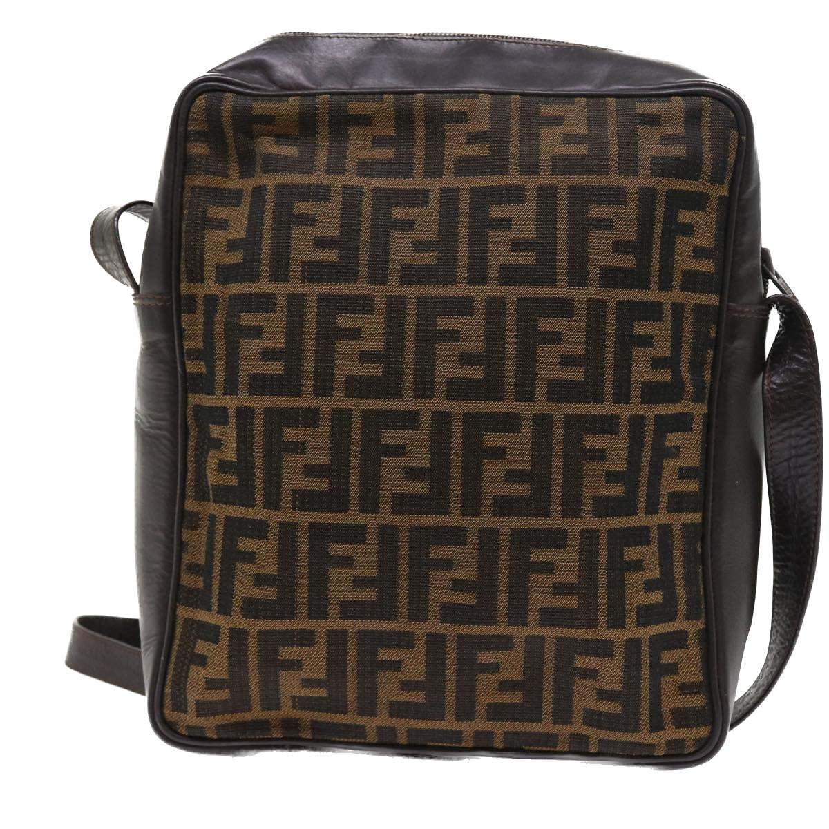 FENDI Zucca Canvas Shoulder Bag Vintage Brownyk8520