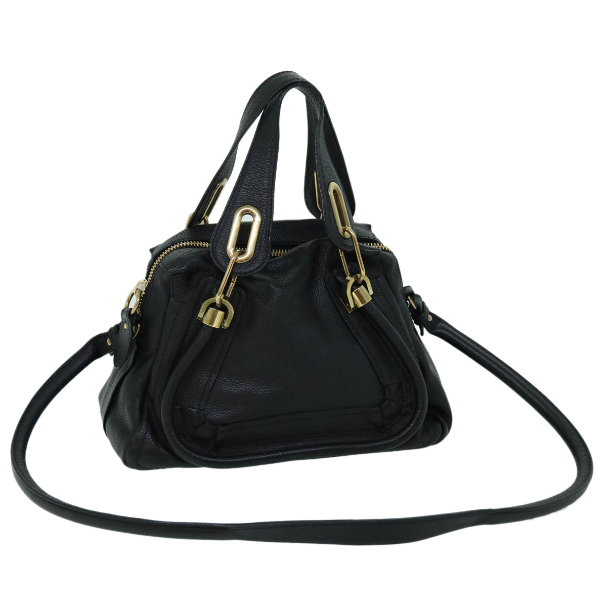 Chloe Shoulder Bag Leather 2way Black 01-13-50-65 yk8538