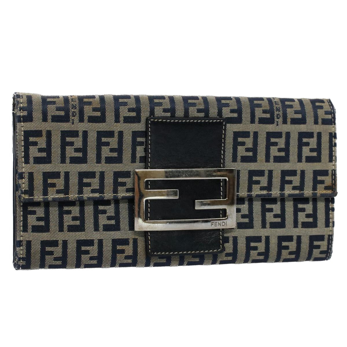 FENDI Zucchino Canvas Wallet Navyyk8715