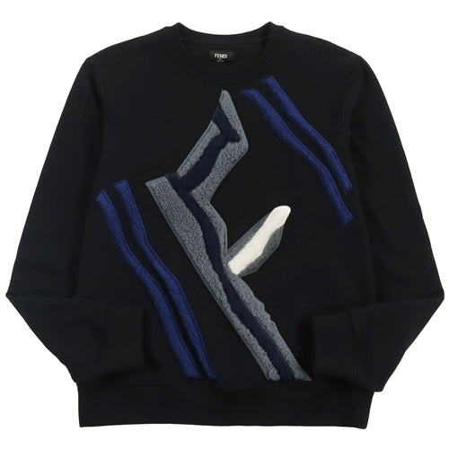 Fendi F logo cotton sweatshirt black M