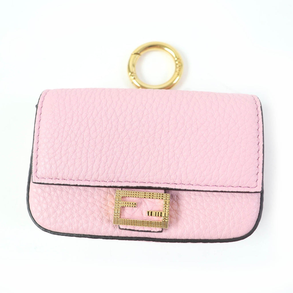 FENDI Bag charm 7AR844 leather pink Nano Baguette Charm