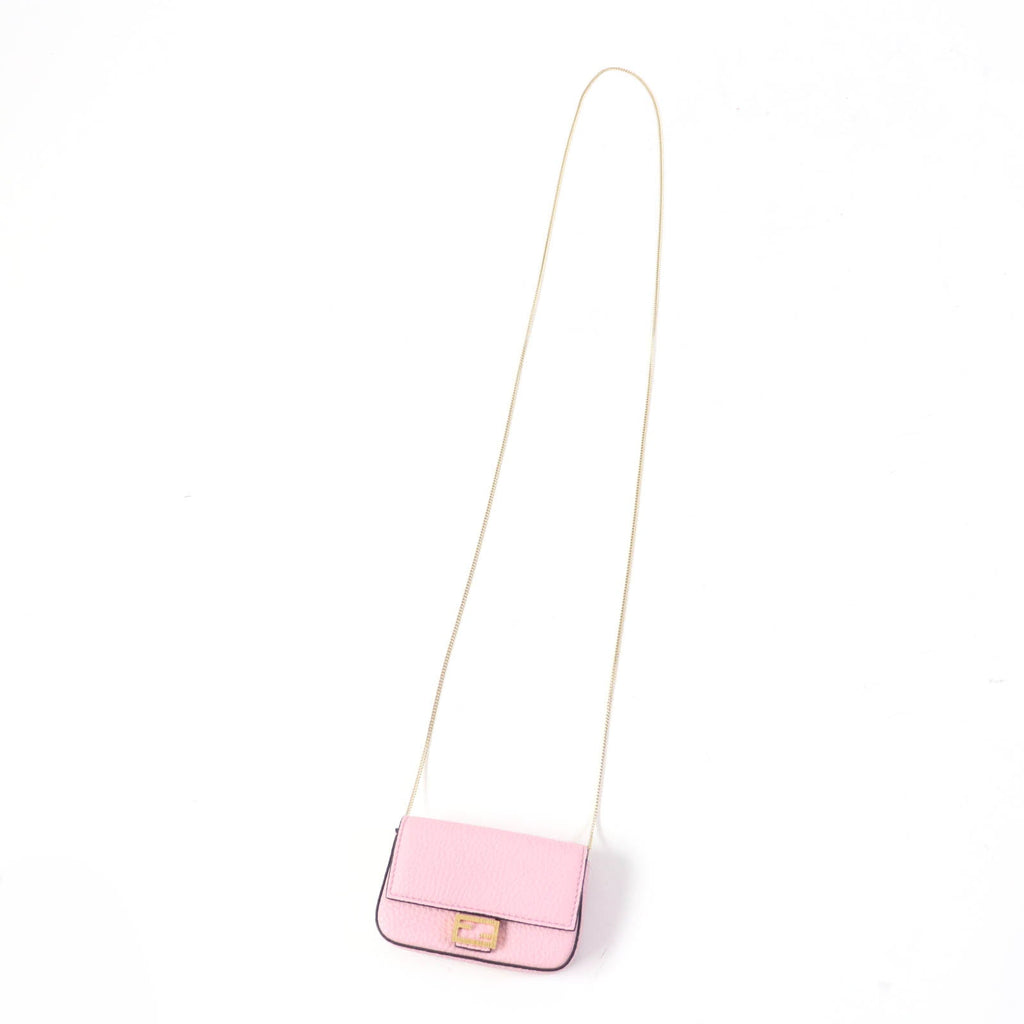 FENDI Bag charm 7AR844 leather pink Nano Baguette Charm