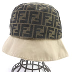 Fendi Reversible FF Logo Bucket Hat Beige