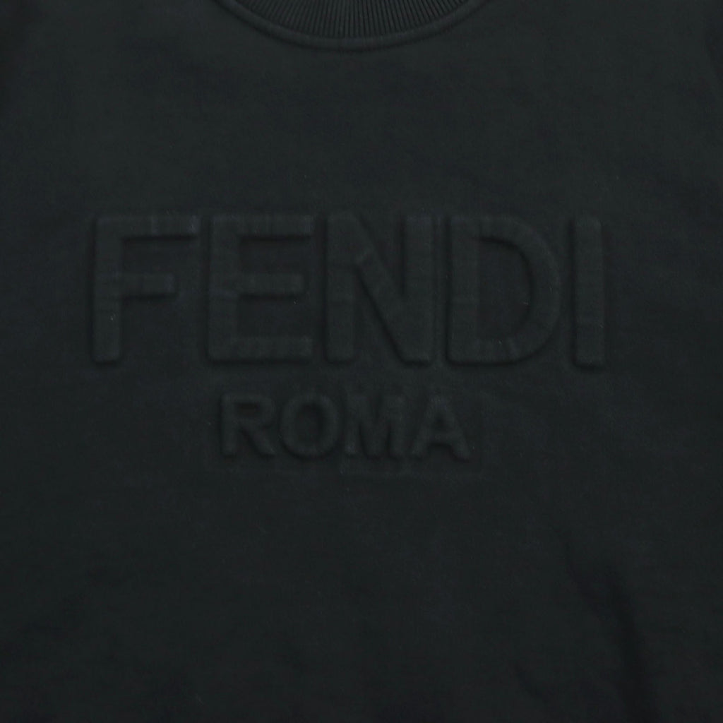 Fendi Cotton Logo Crew Neck Sweatshirt Black XL