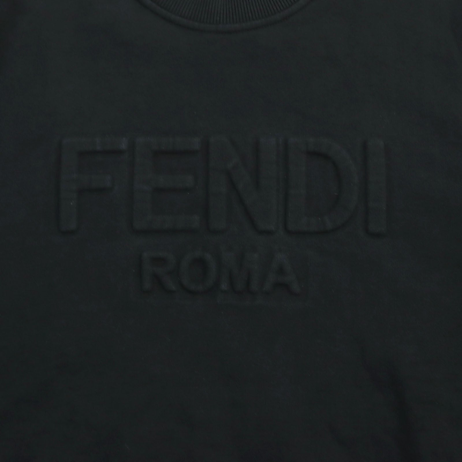 Fendi Cotton Logo Crew Neck Sweatshirt Black XL