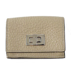 Fendi Celeria Peekaboo Tri-fold Wallet Beige