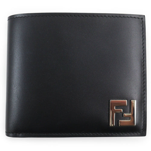 Fendi FF Logo Leather Bifold Wallet Black