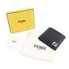 Fendi FF Logo Leather Bifold Wallet Black