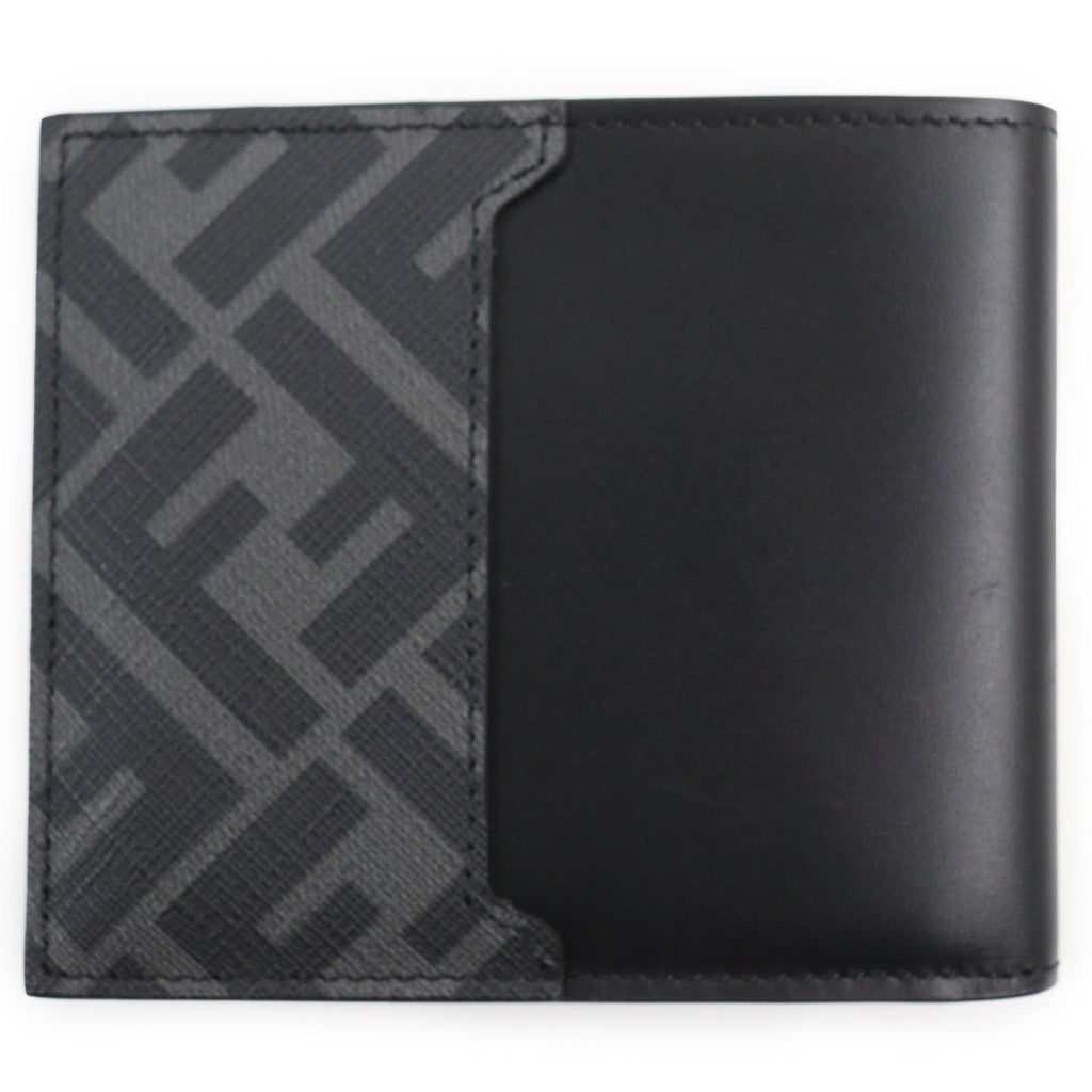 Fendi FF Logo Leather Bifold Wallet Black