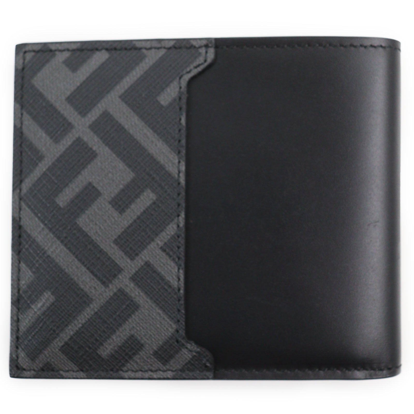 Fendi FF Logo Leather Bifold Wallet Black