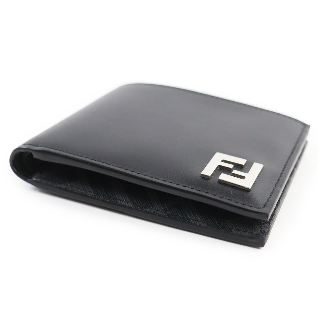 Fendi FF Logo Leather Bifold Wallet Black