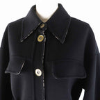 Fendi Wool Silk Belted Coat FF8744 Black